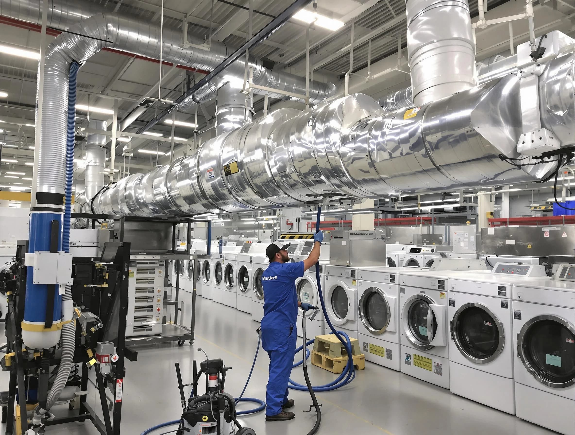 Robinson Dryer Vent Cleaning team performing heavy-duty industrial dryer vent cleaning in Robinson