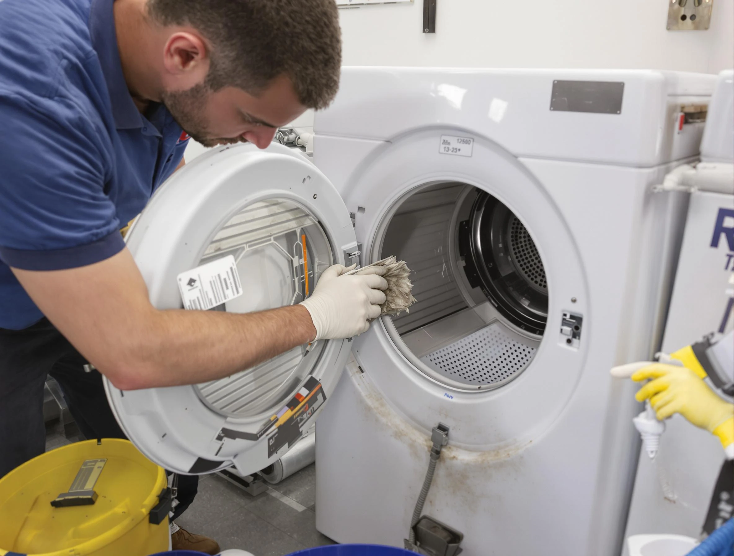 Robinson Dryer Vent Cleaning specialist performing detailed lint trap cleaning service in Robinson