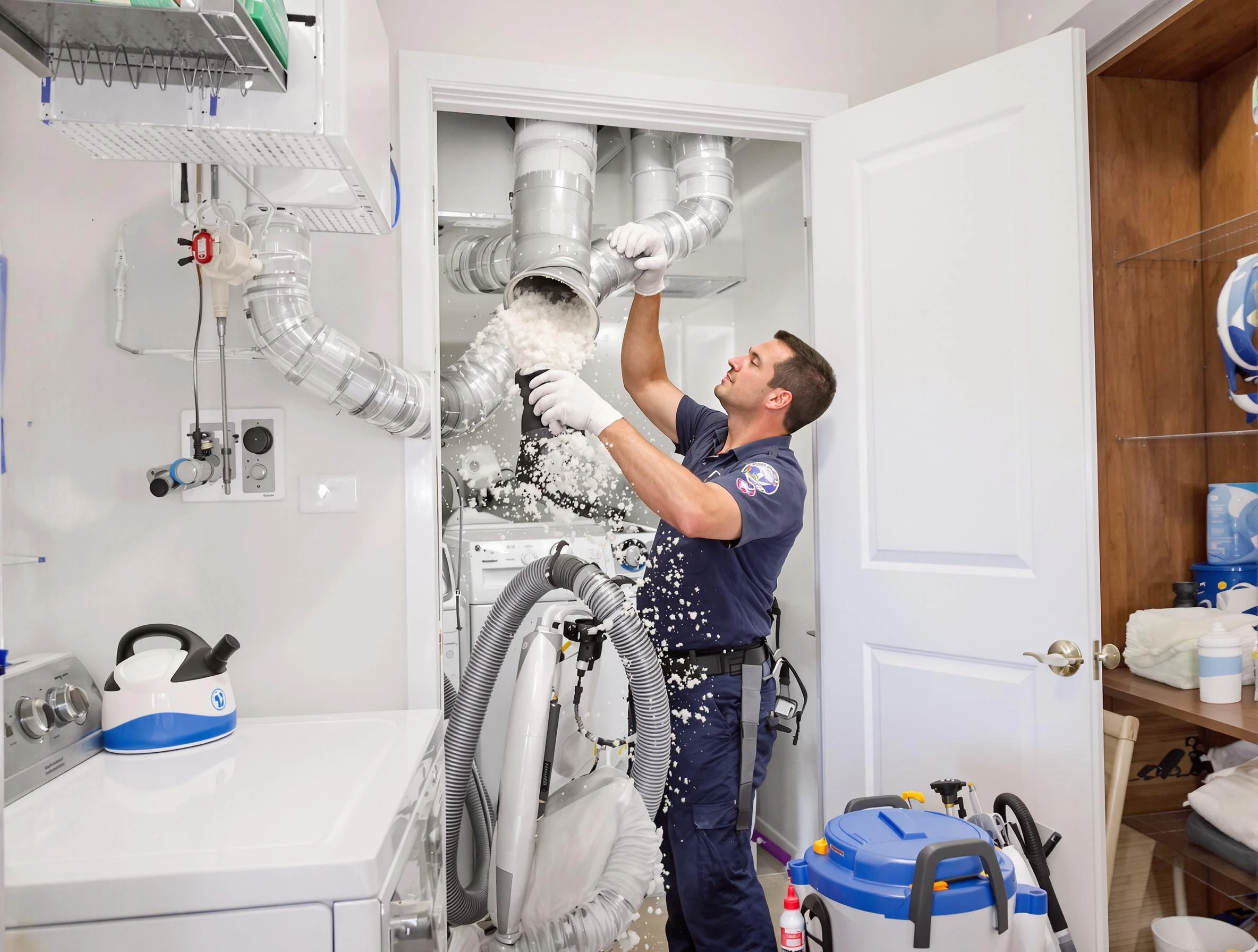 Robinson Dryer Vent Cleaning technician delivering thorough residential dryer vent cleaning service in Robinson